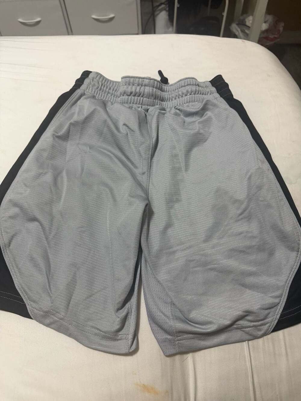 Nike Men's Gray and Black Athletic Mesh Training Shorts